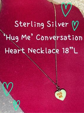 Hug Me Baby Blue Conversation Heart Shape Necklace Choker Kandi Goth Egirl gift